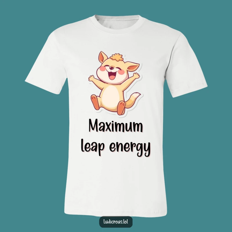 Funny Mid-Leap Animal T-Shirt: Exaggerated Pose Design, Ideal Funny Gift Shirt