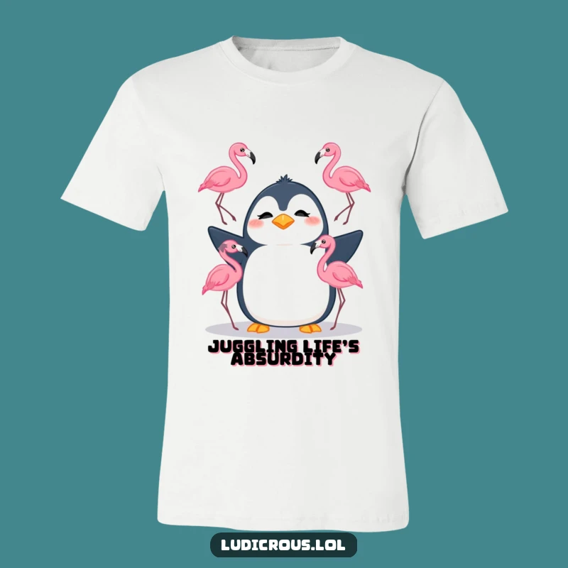 Funny Penguin Juggling T-Shirt: Silly Bird, Crazy Act, Maximum Laughs