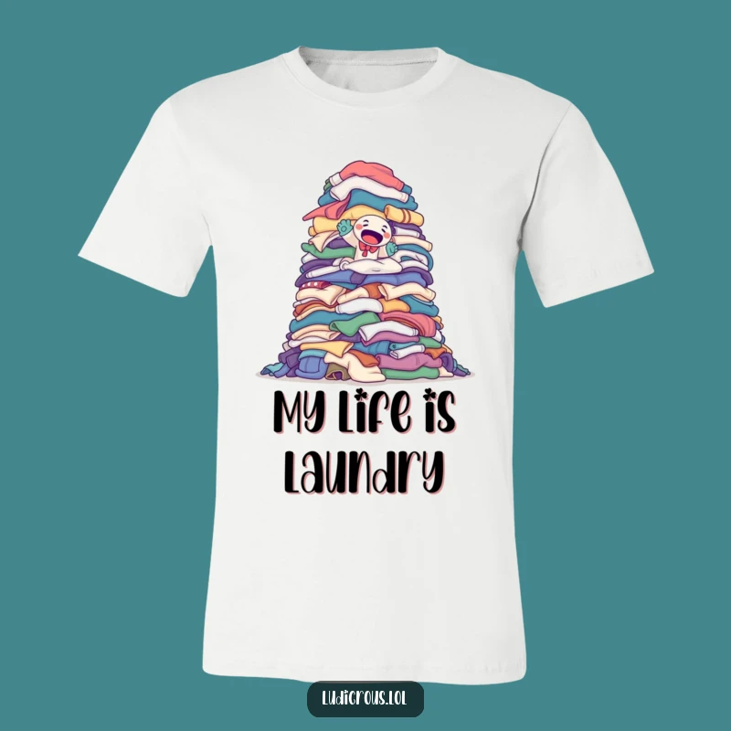 Funny Sock Puppet T-Shirt - Declare Victory Over Laundry Mountain