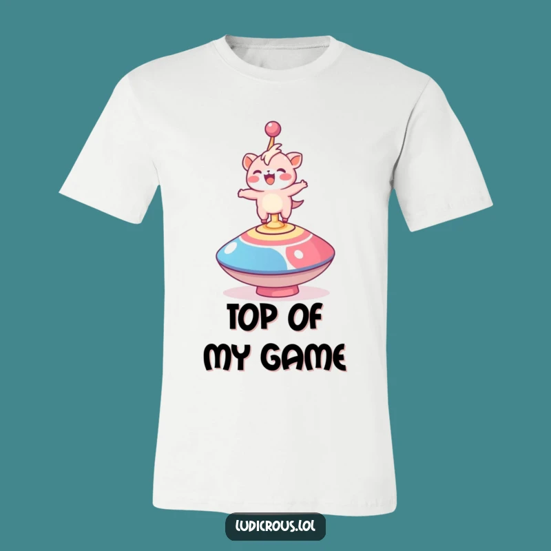 Funny Spinning Top Creature T-Shirt: Delighted Balance Design, Ideal Funny Gift