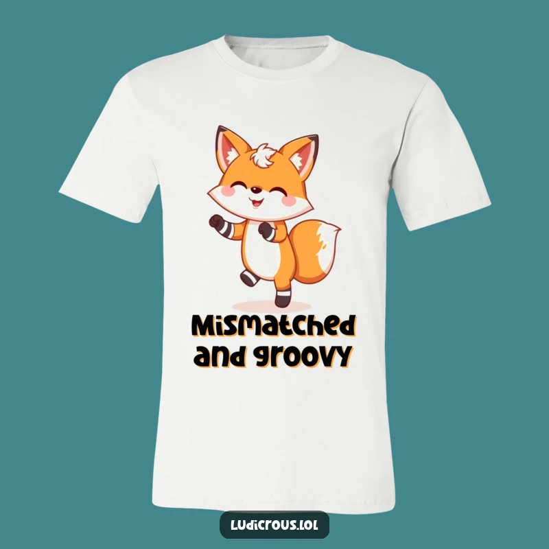 Funny Cheerful Fox Dancing T-Shirt: Silly Socks, Hilarious Moves Gift