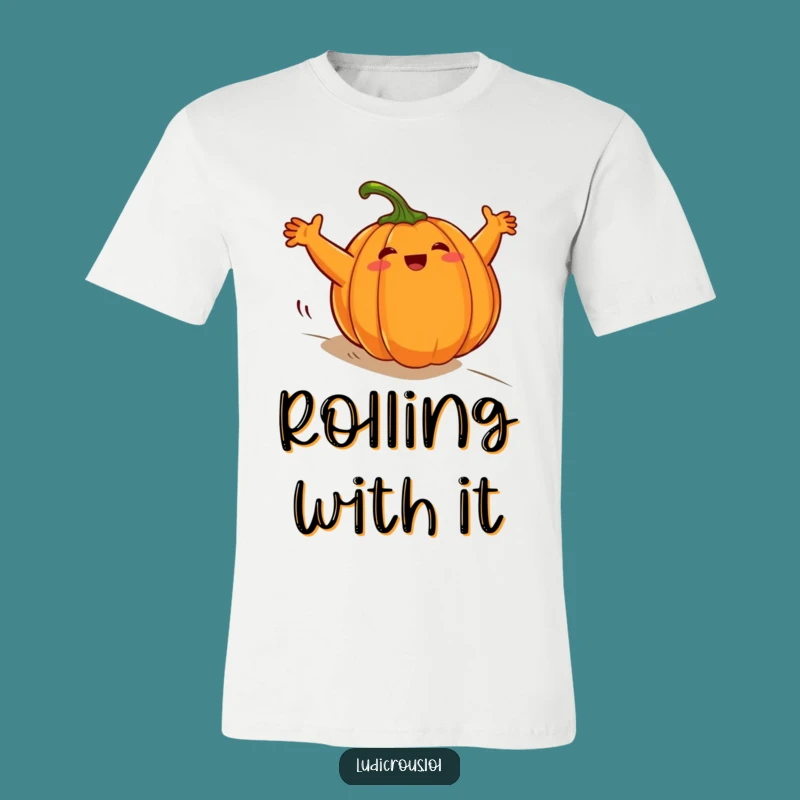 Funny Rolling Pumpkin T-Shirt - Wild Autumn Fun Wear!