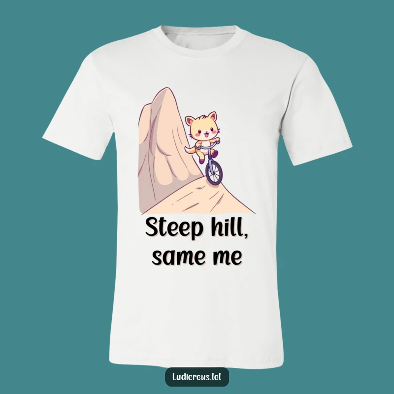 Funny Unicycle Critter T-Shirt: Steep Hill Adventure Design, Ideal Funny Gift Shirt