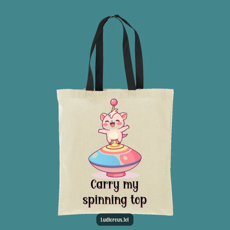 Funny Spinning Top Creature Tote Bag: Whimsical Accessory, Great Funny Gift