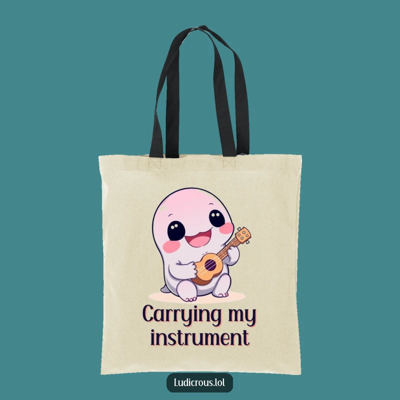 Funny Slime Ukulele Tote Bag: Carry Your Tunes with Hilarious Goofy Charm!