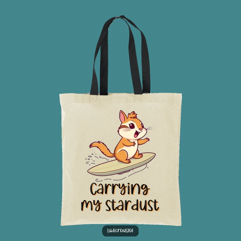 Funny Chipmunk Comet Surf Tote Bag - Carry Your Cosmic Dreams