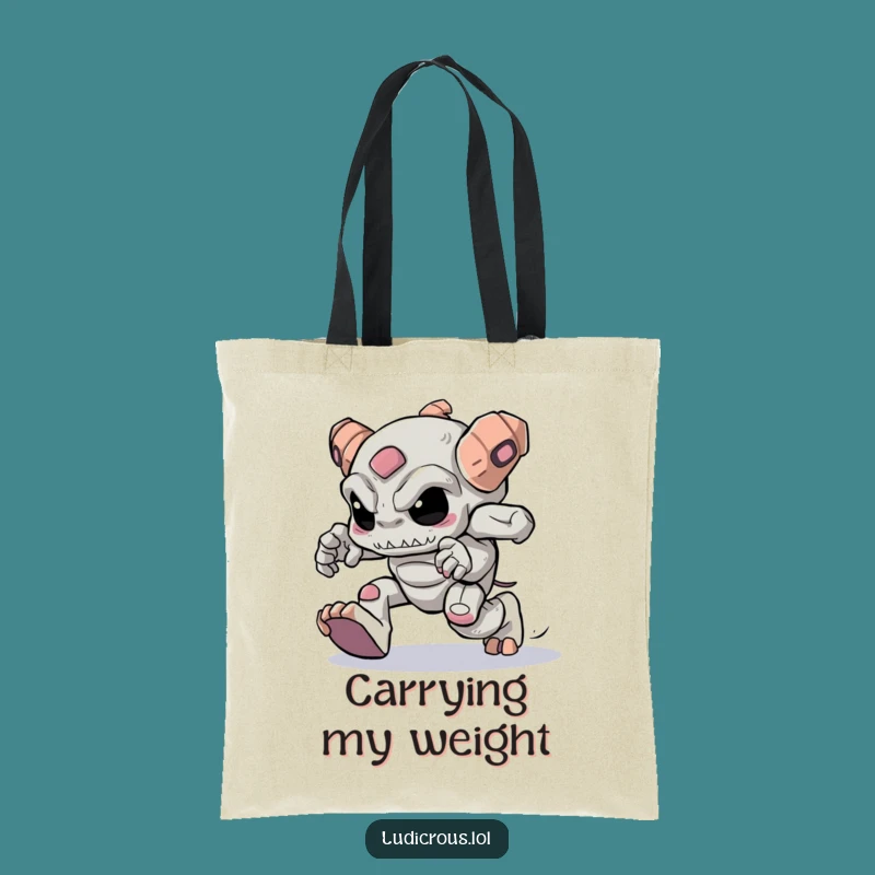 Funny Golem Skipping Tote Bag - Carry Your Determined Spirit!