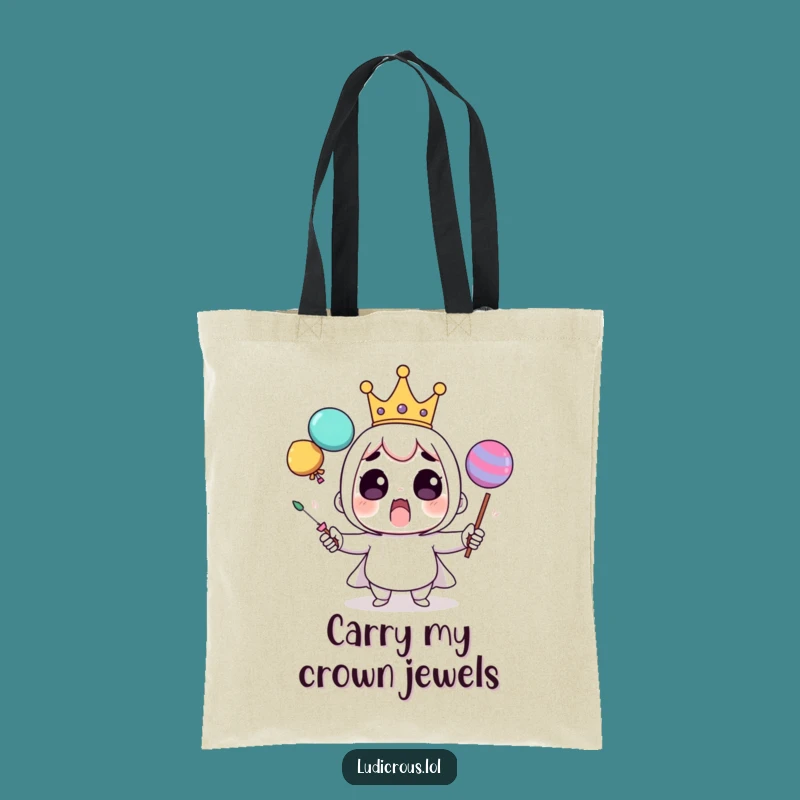 Funny Juggling Crown Tote Bag: Stylish Royal Accessory, Great Funny Gift