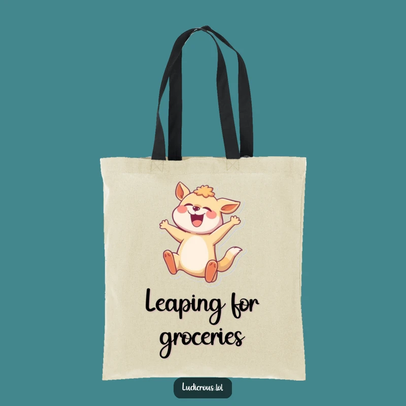 Funny Mid-Leap Animal Tote Bag: Energetic Accessory, Great Funny Gift