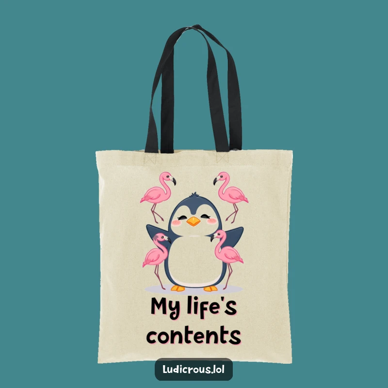 Funny Penguin Juggling Tote Bag: Carry Your Chaos with Style