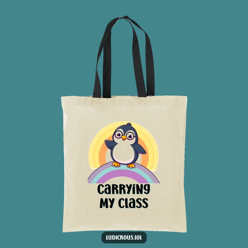 Funny Penguin Monocle Tote Bag: Carry Your Style & Smiles, Fantastic Gift!