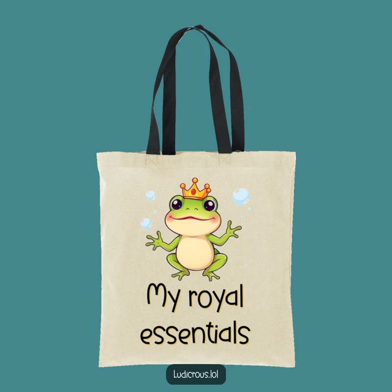 Funny Tote Bag - Frog King Juggling Bubbles - Stylish & Whimsical Gift!